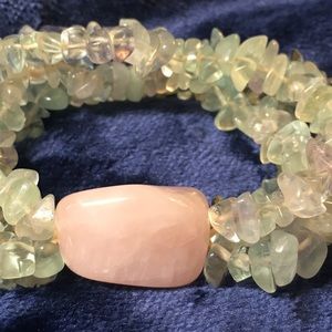 Fluorite and Rose Quartz Bracelet -  Vintage